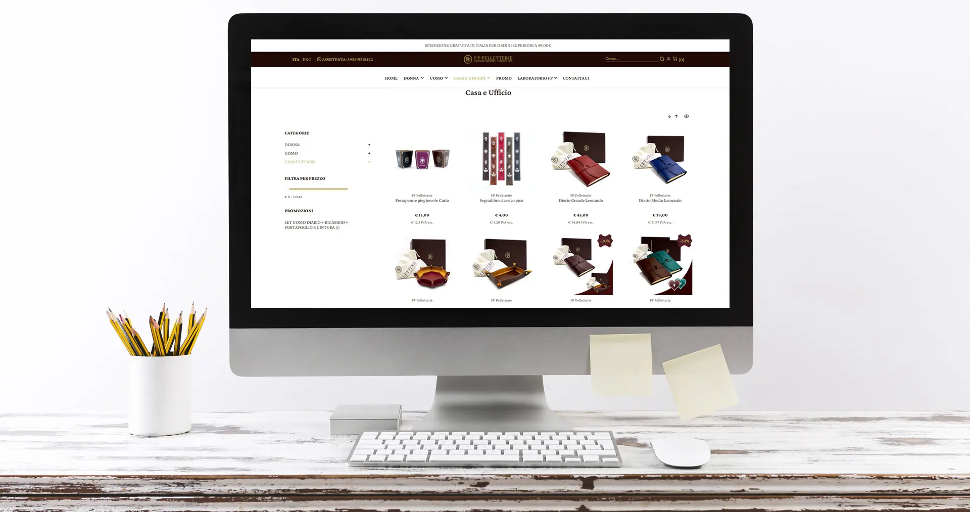 FP Pelletterie — E-commerce e Landing Page